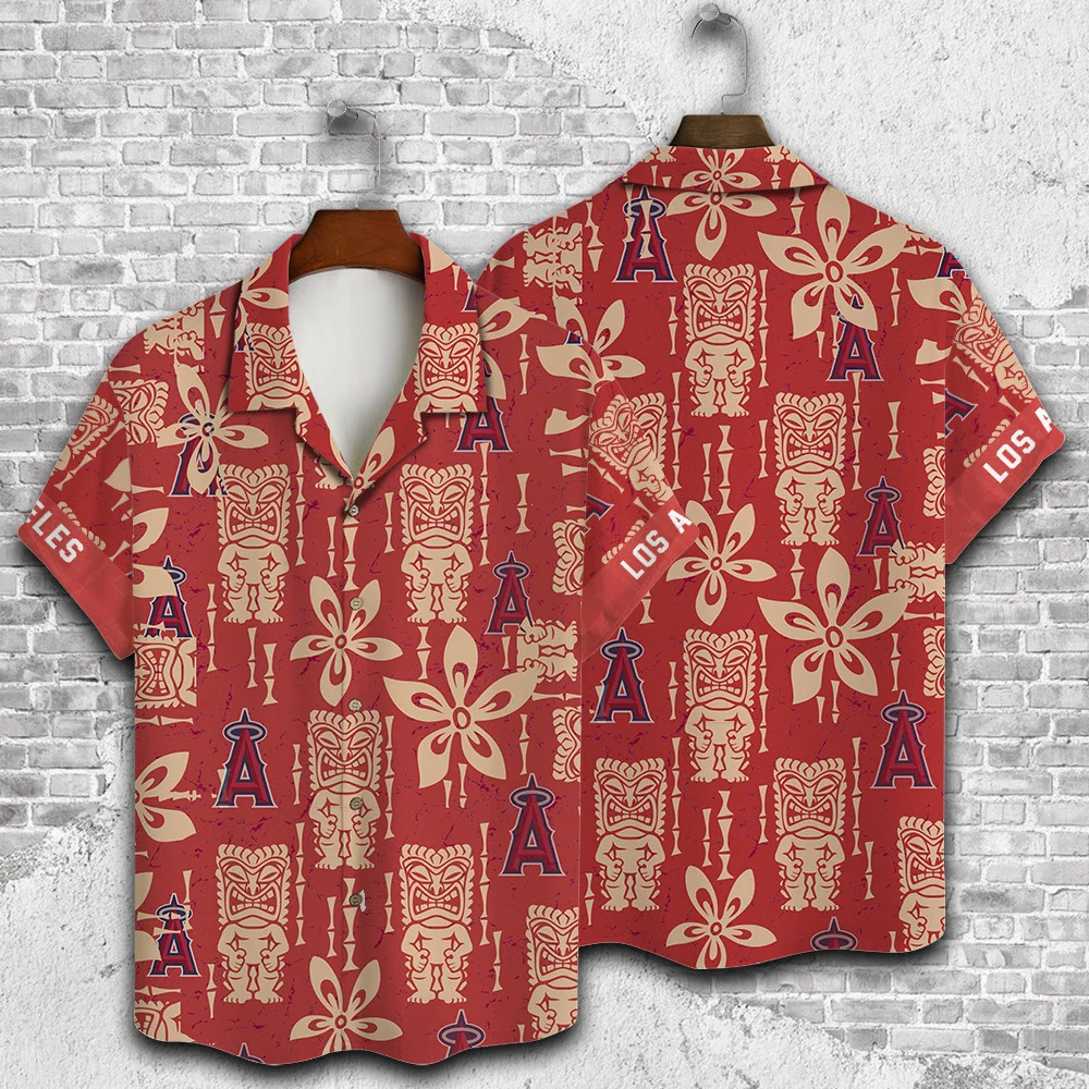 Los Angeles Angels Tiki Tribal Hawaiian Shirt – TeeAloha