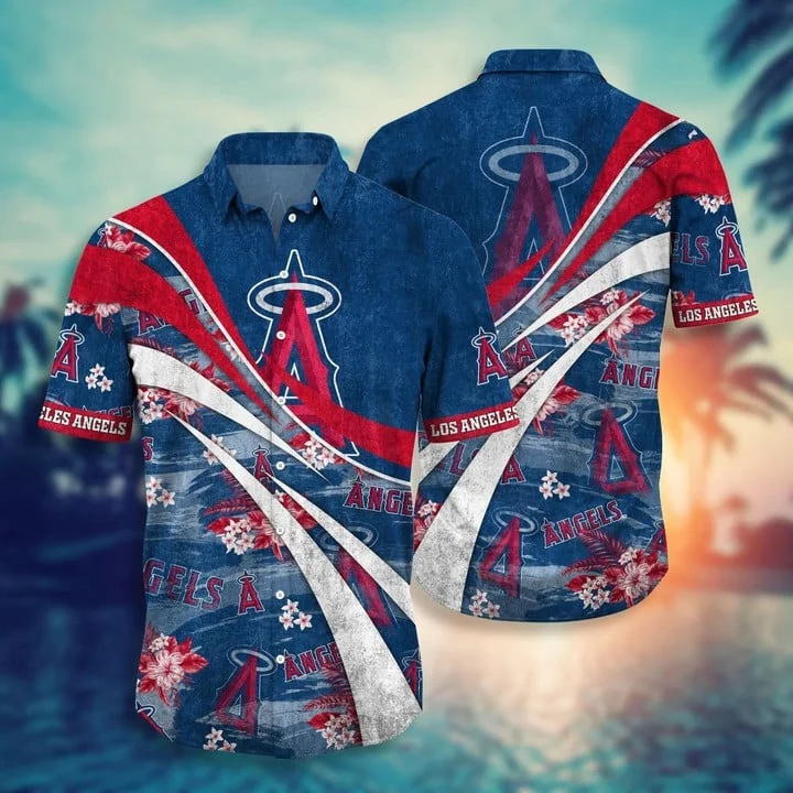 Los Angeles Angels Wave Bloom Hawaiian Shirt – TeeAloha