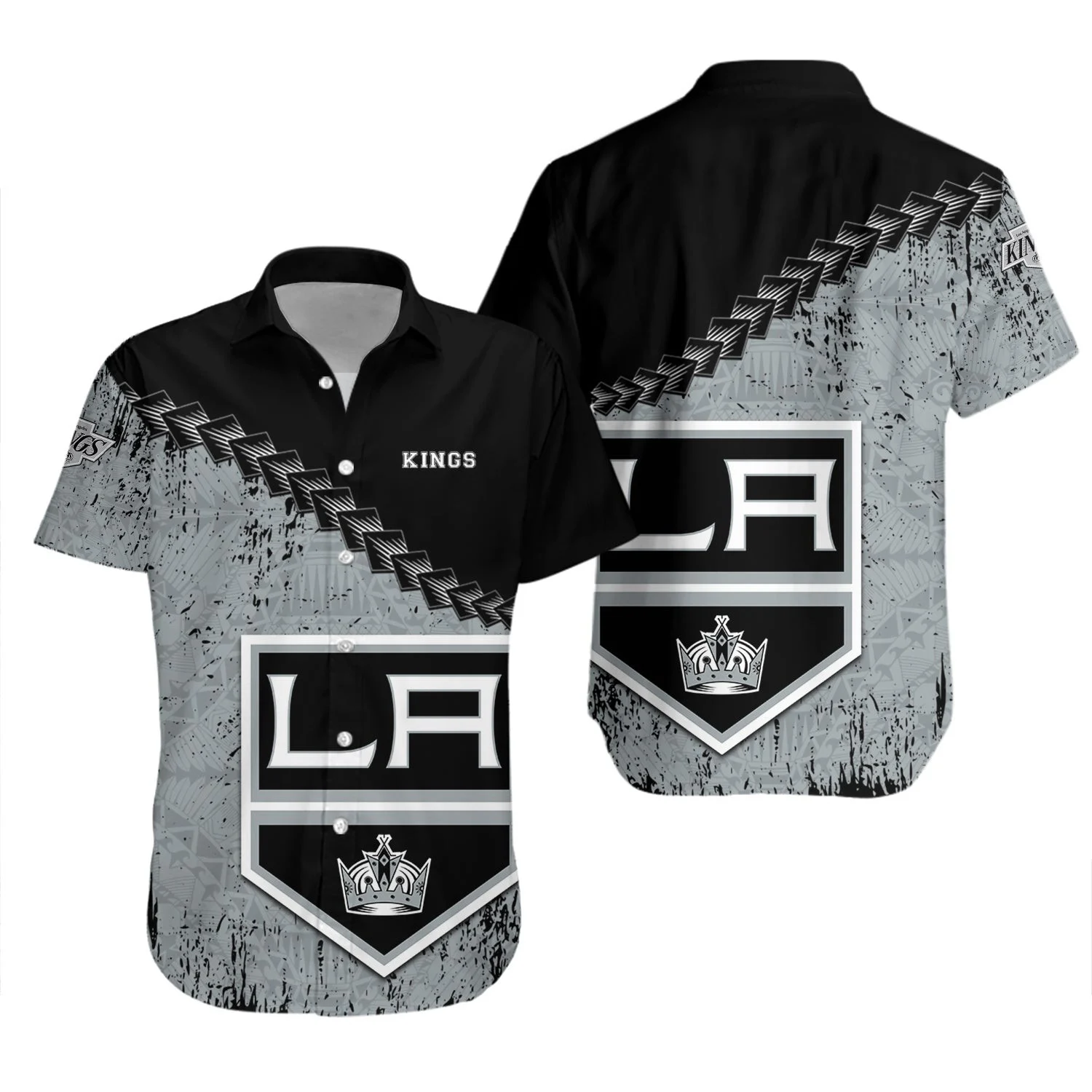 Los Angeles Kings Grunge Style Hawaiian Shirt – TeeAloha