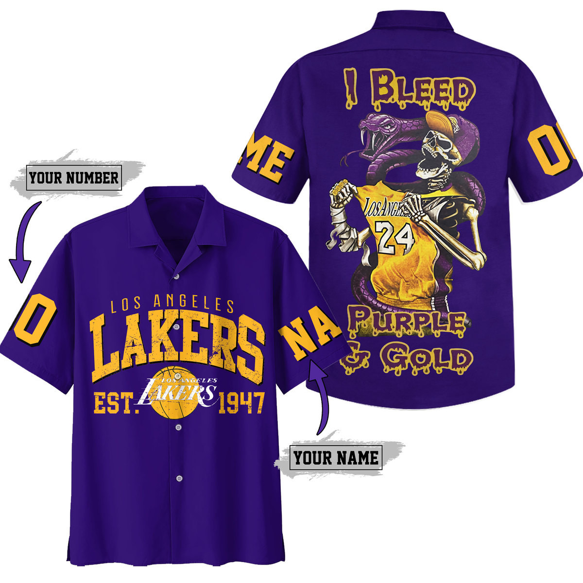 Los Angeles Lakers Bleed Gold & Purple Hawaiian Shirt – TeeAloha