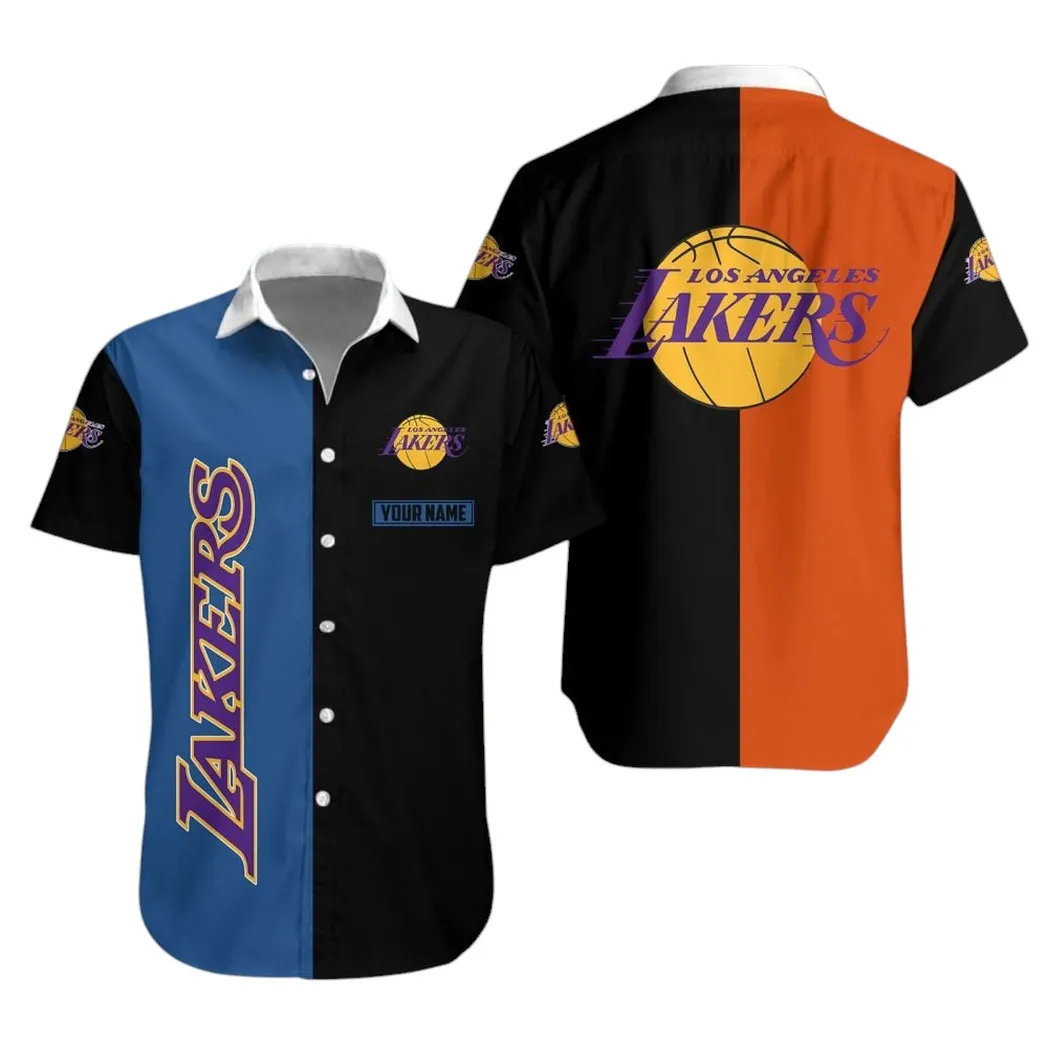 Los Angeles Lakers Bold Color Block Hawaiian Shirt – TeeAloha