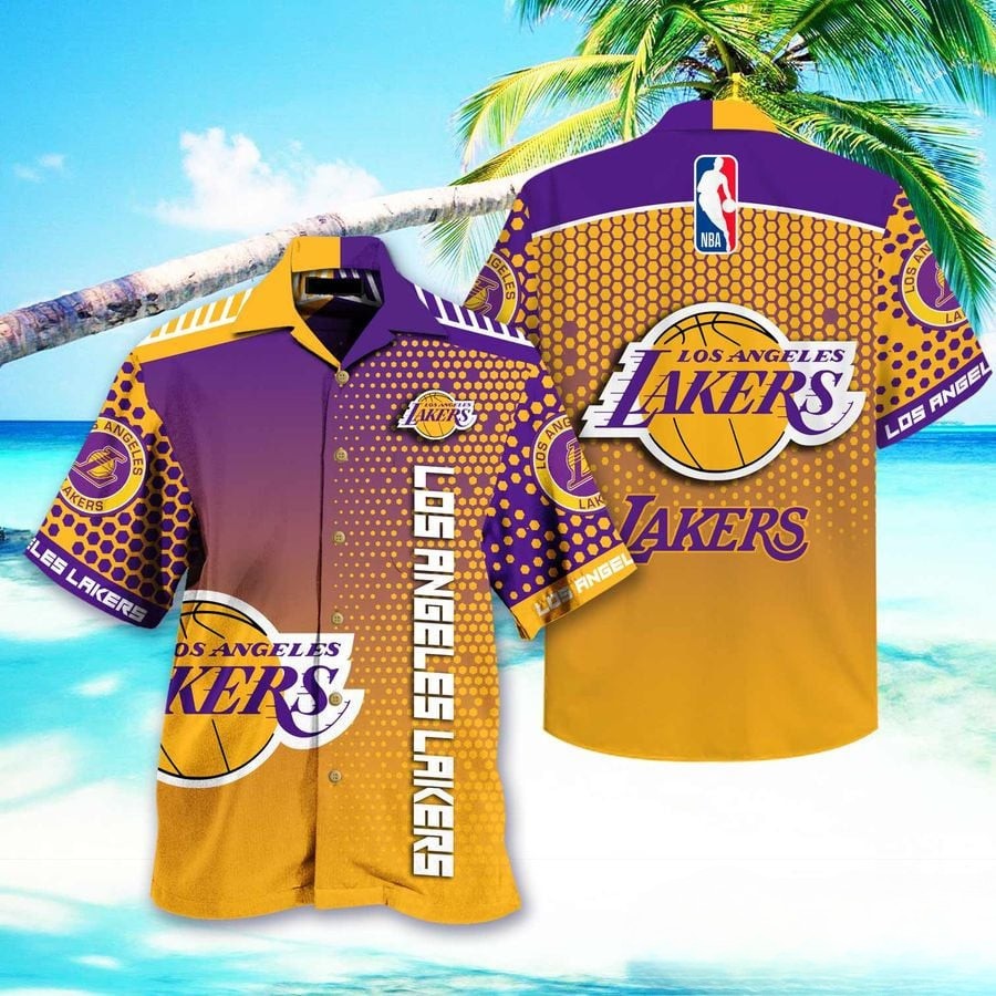 Los Angeles Lakers Dot Matrix Hawaiian Shirt – TeeAloha