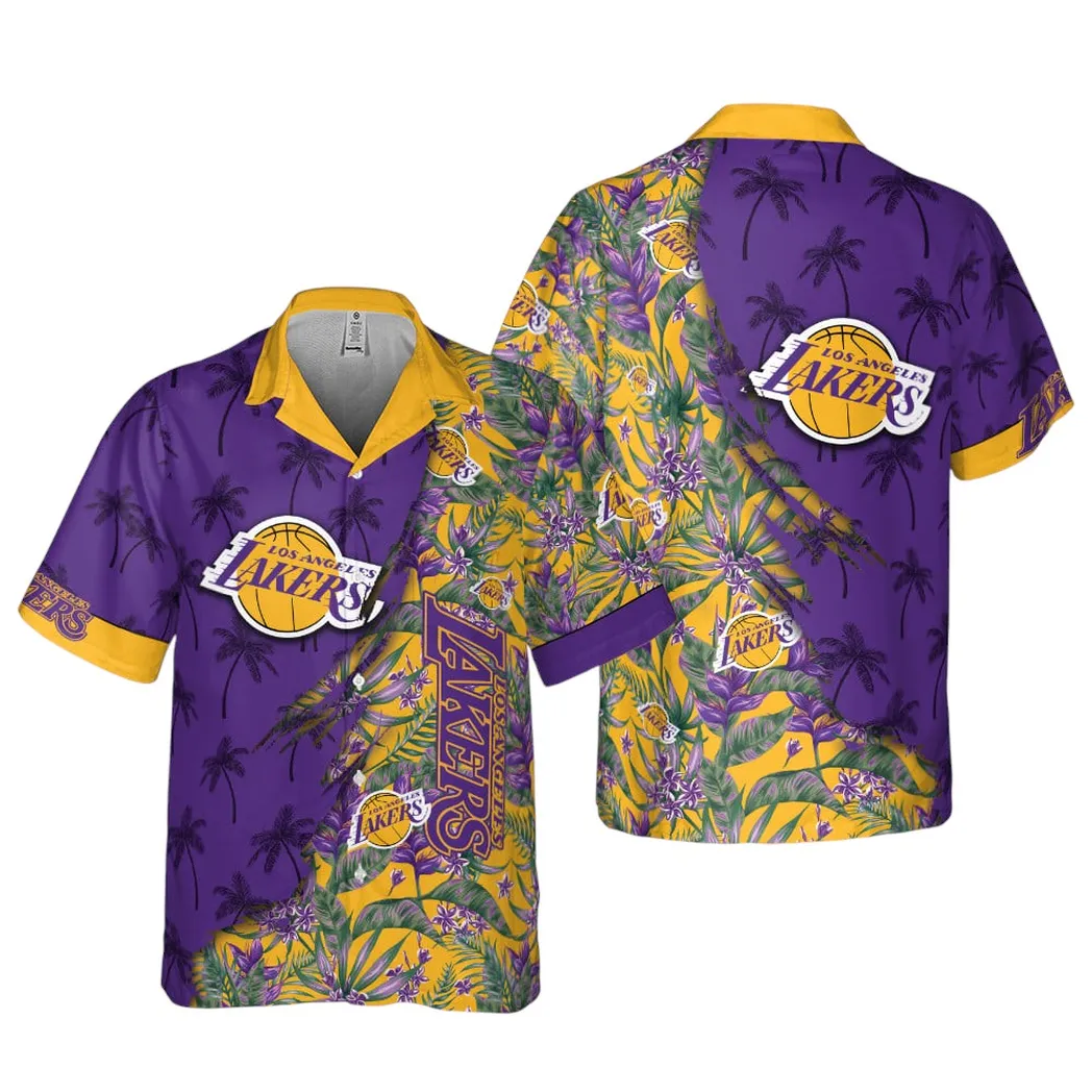 Los Angeles Lakers Purple Tropic Hawaiian Shirt – TeeAloha