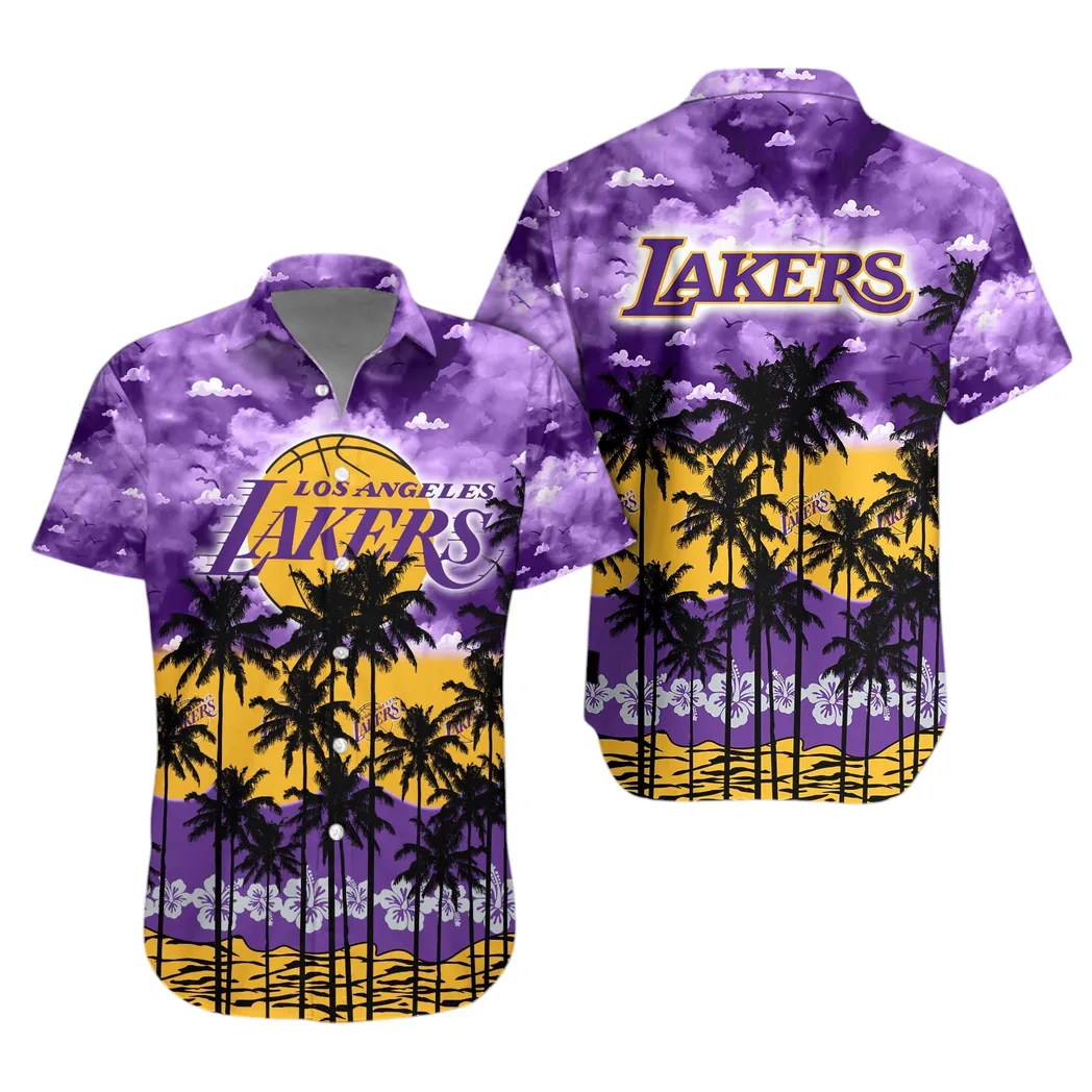 Los Angeles Lakers Sunset Palm Hawaiian Shirt – TeeAloha