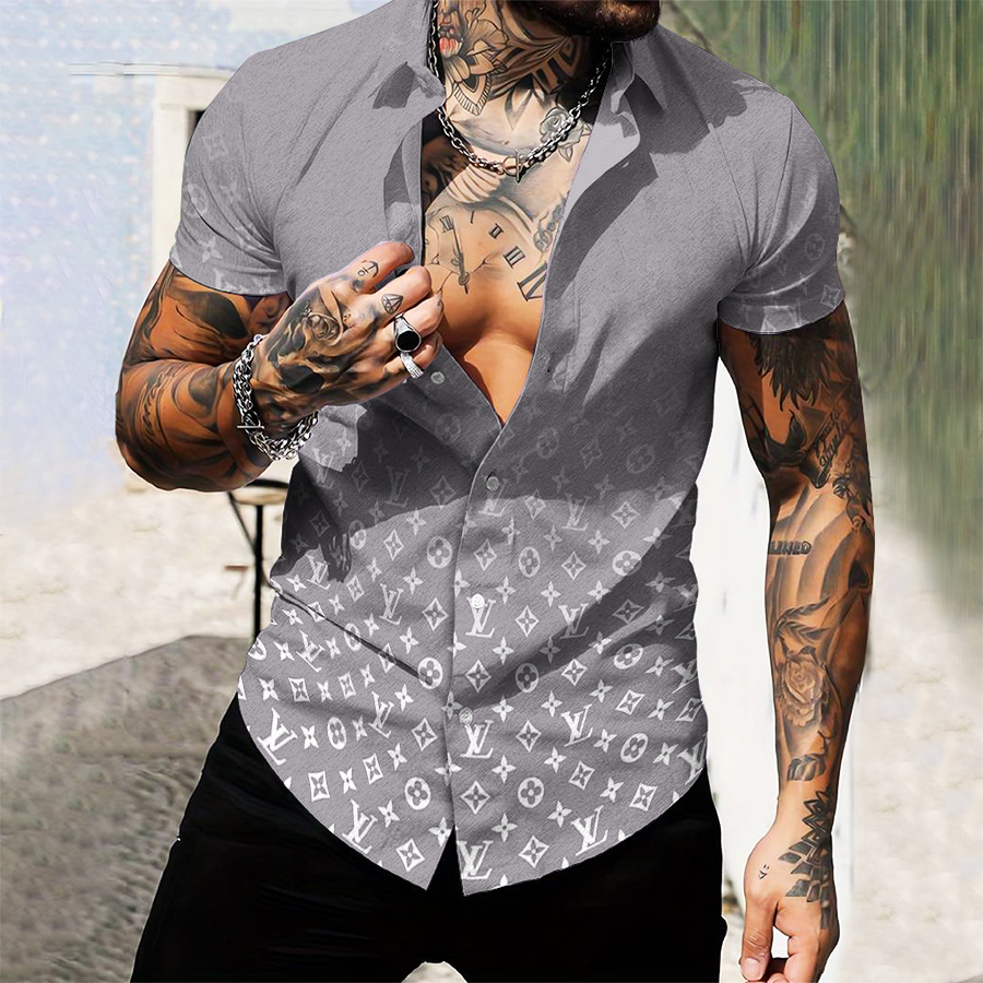 MEN’S  BUTTON SHIRT-GCY-DRG0000250445