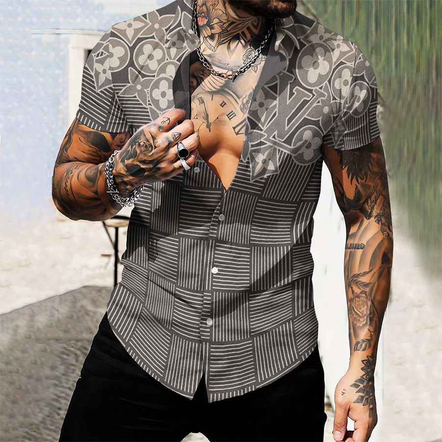 MEN’S  BUTTON SHIRT-GCY-DRG0000250446