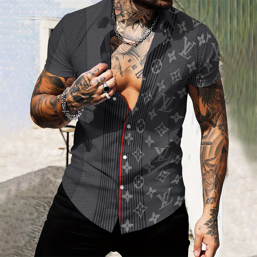 MEN’S  BUTTON SHIRT-GCY-DRG0000250466