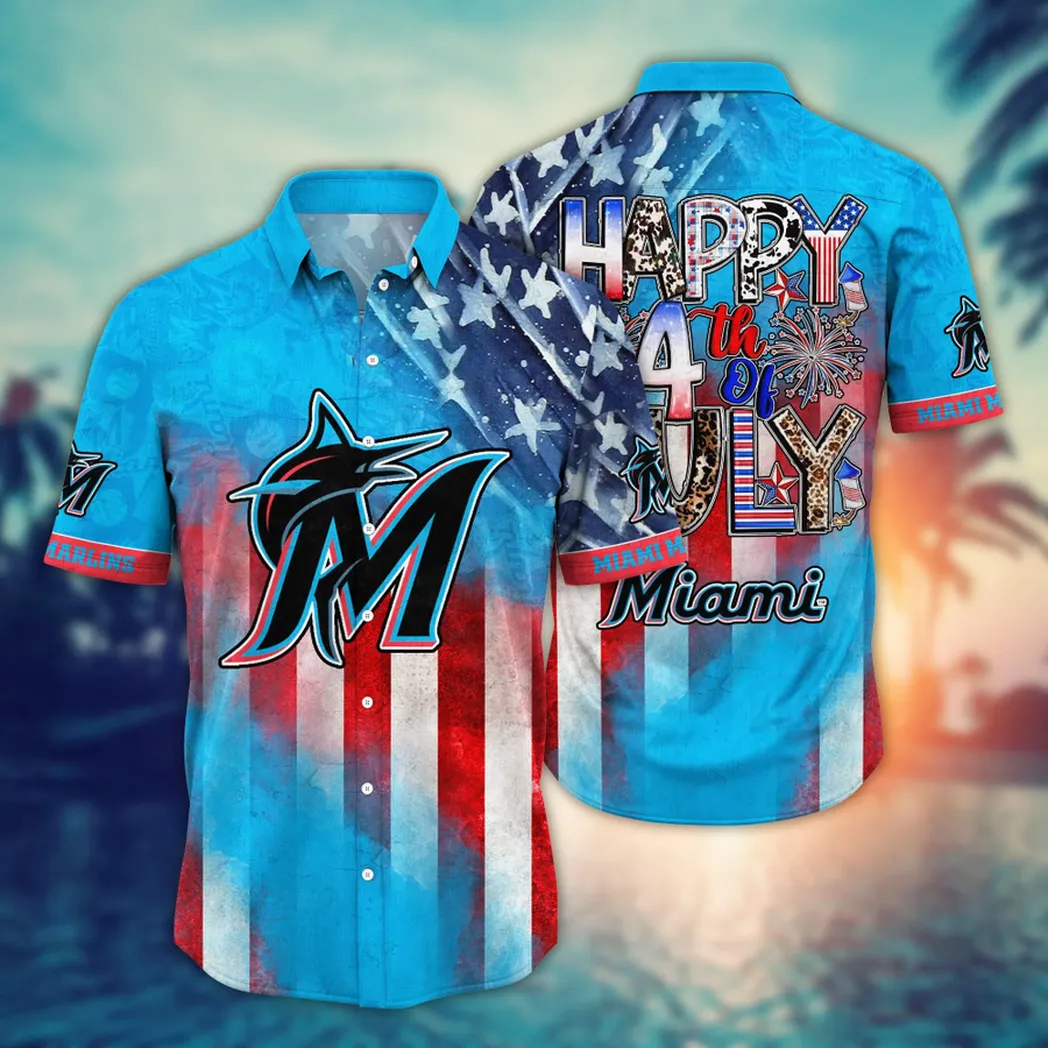 Miami Marlins 4th of July Celebration Hawaiian Shirt – TeeAloha