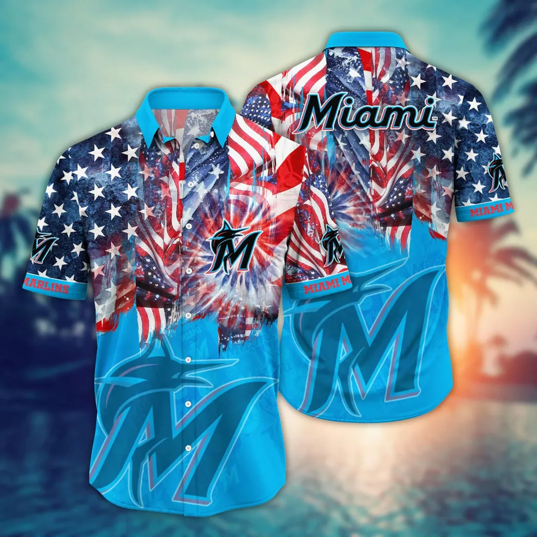 Miami Marlins Fireworks Celebration Hawaiian Shirt – TeeAloha