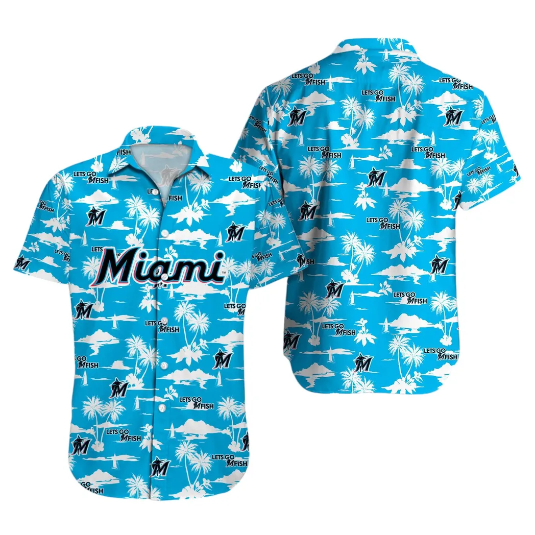 Miami Marlins Logo Beach Vibes Hawaiian Shirt – TeeAloha