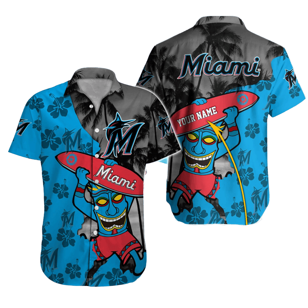 Miami Marlins Tiki Surf Hawaiian Shirt – TeeAloha
