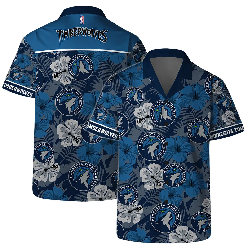 Minnesota Timberwolves Floral Wave Hawaiian Shirt – TeeAloha