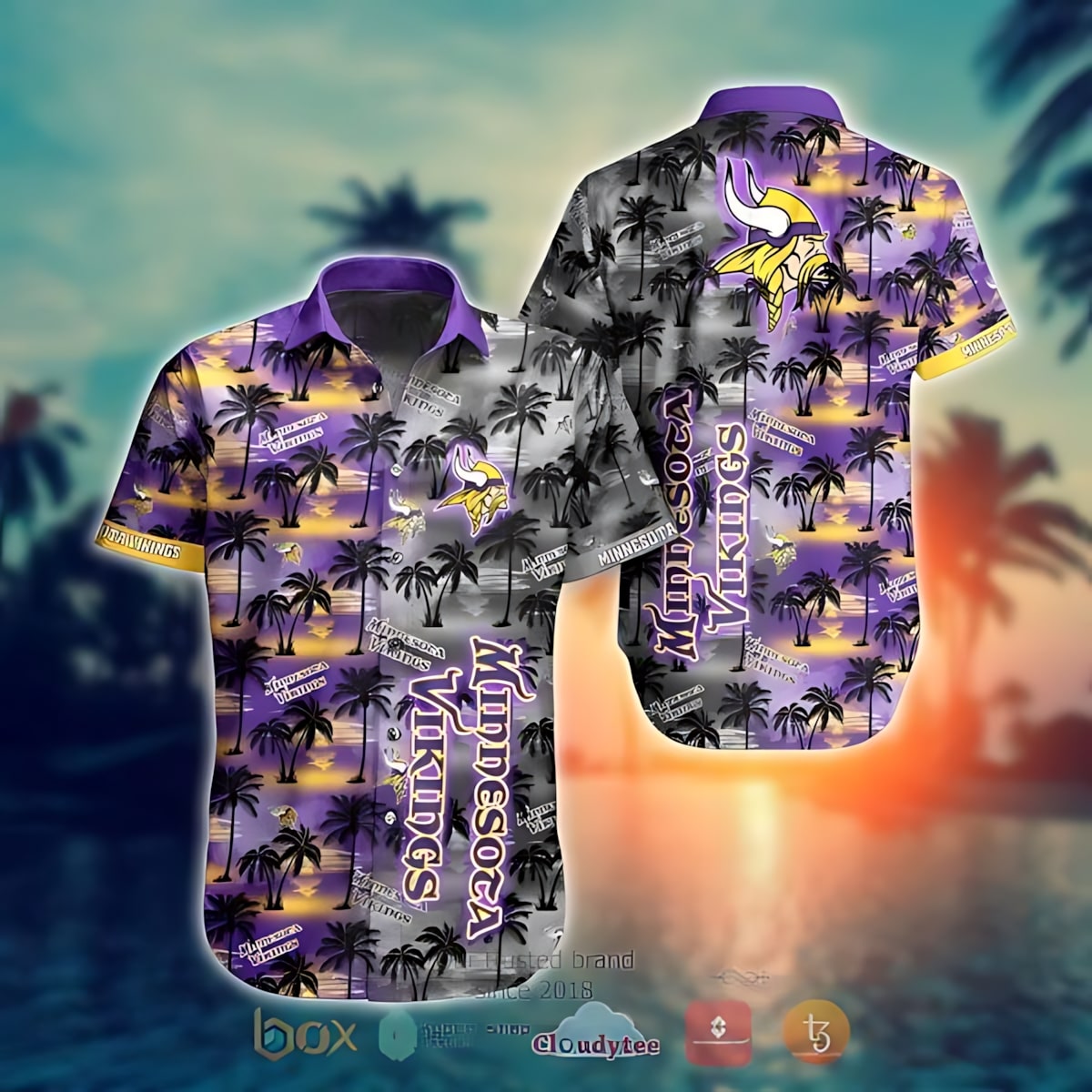 Minnesota Vikings Twilight Palm Breeze Hawaiian Shirt – TeeAloha