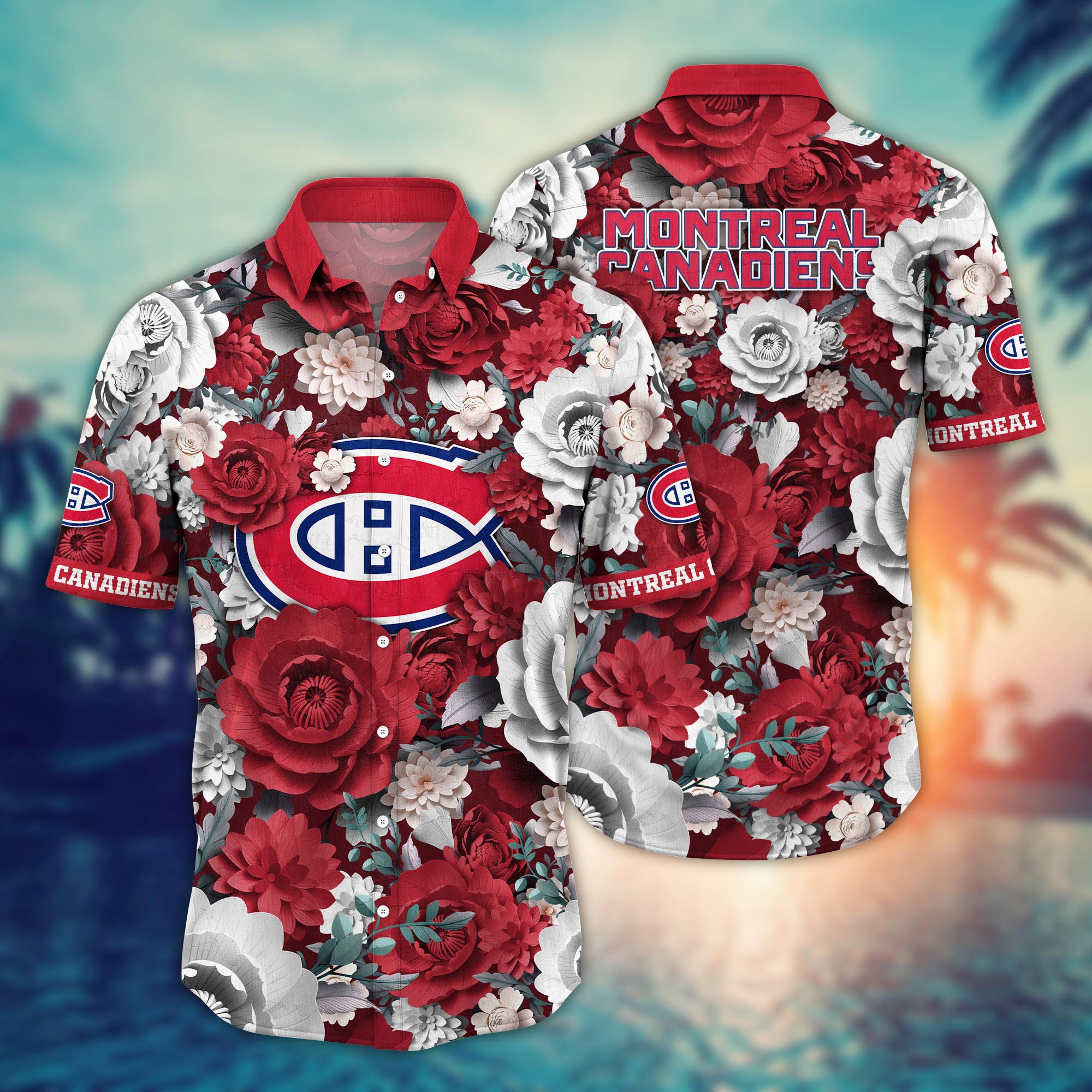 Montreal Canadiens Vintage Rose Garden Hawaiian Shirt – TeeAloha