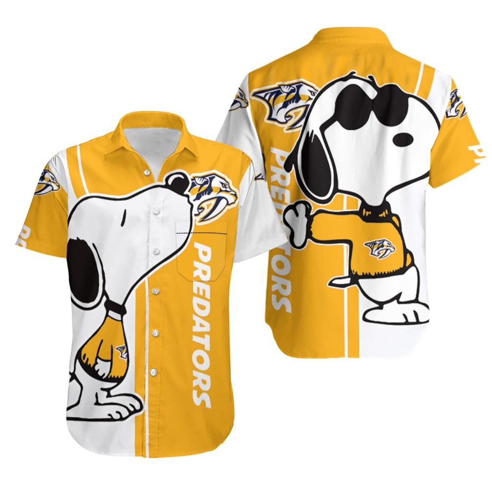 Nashville Predators Snoopy Stripes Hawaiian Shirt – TeeAloha