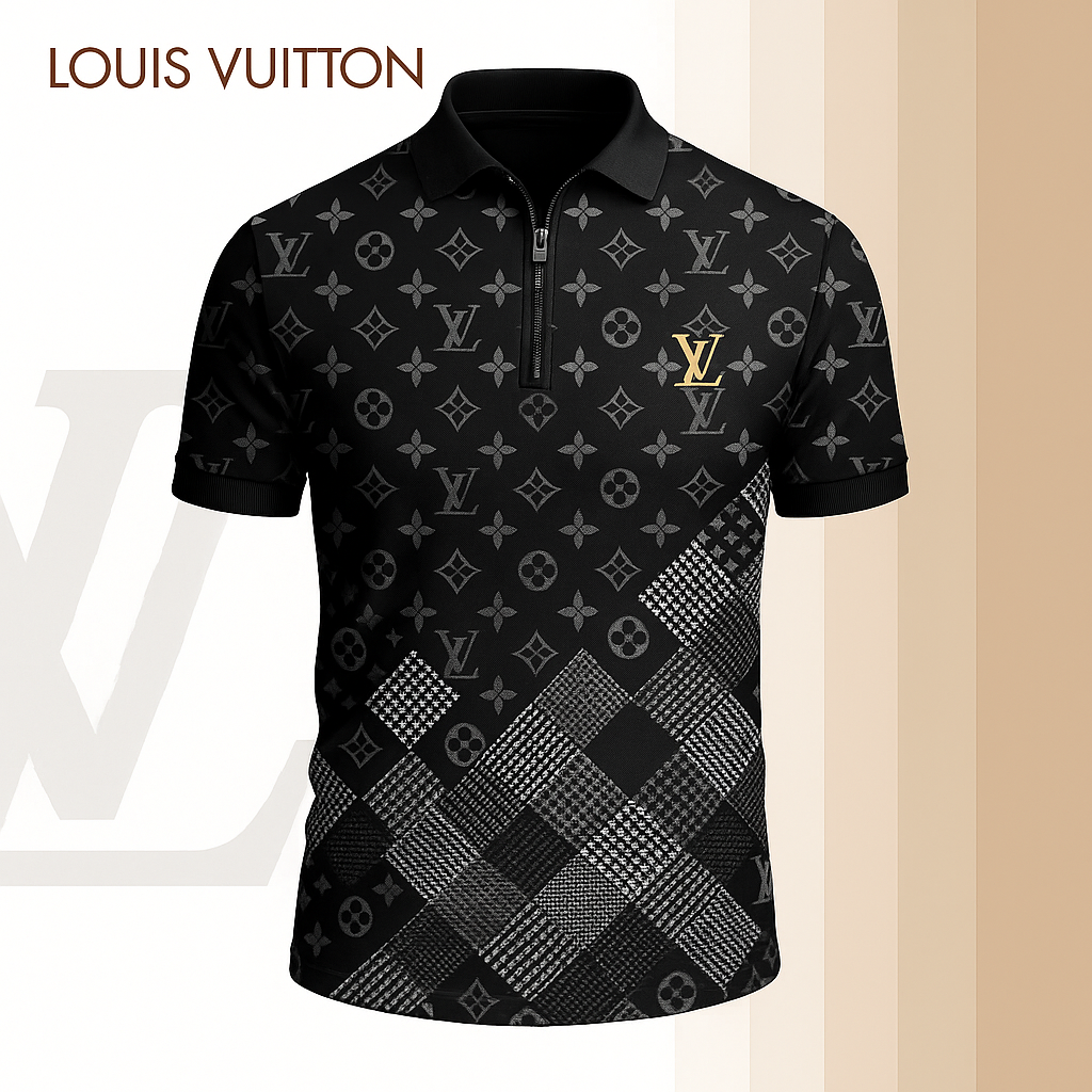 New 2025 Limited Edition High-Quality Printed Zip Polo Shirt for Men-LX-ZPL202501