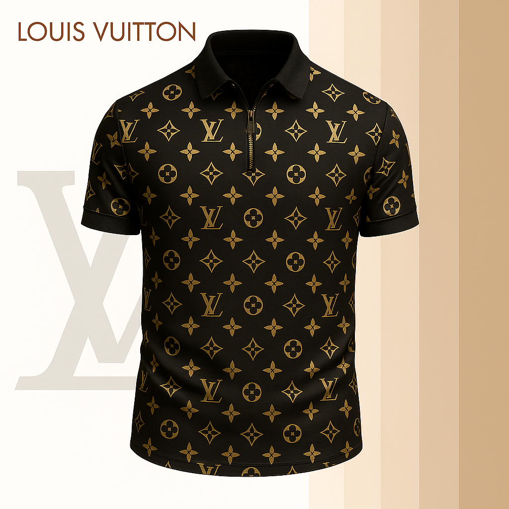 New 2025 Limited Edition High-Quality Printed Zip Polo Shirt for Men-LX-ZPL2025010