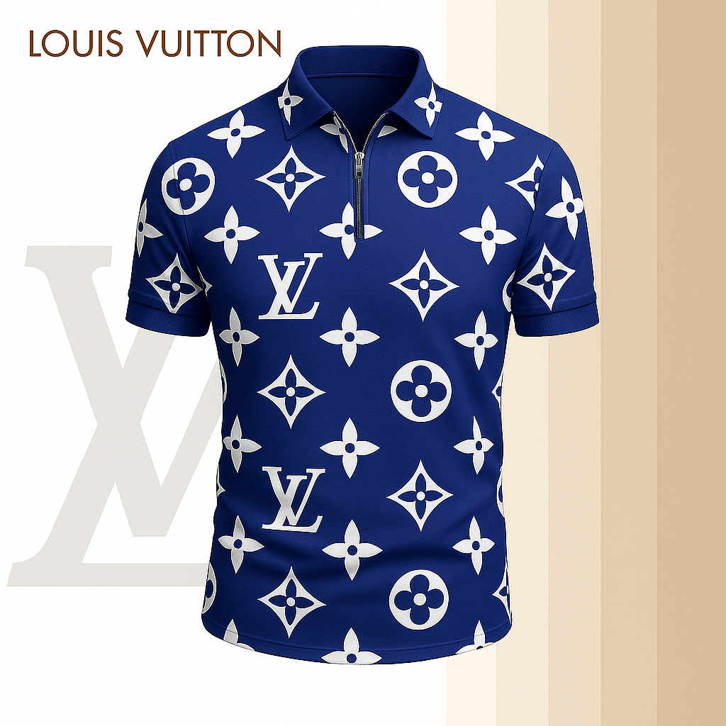New 2025 Limited Edition High-Quality Printed Zip Polo Shirt for Men-LX-ZPL2025013