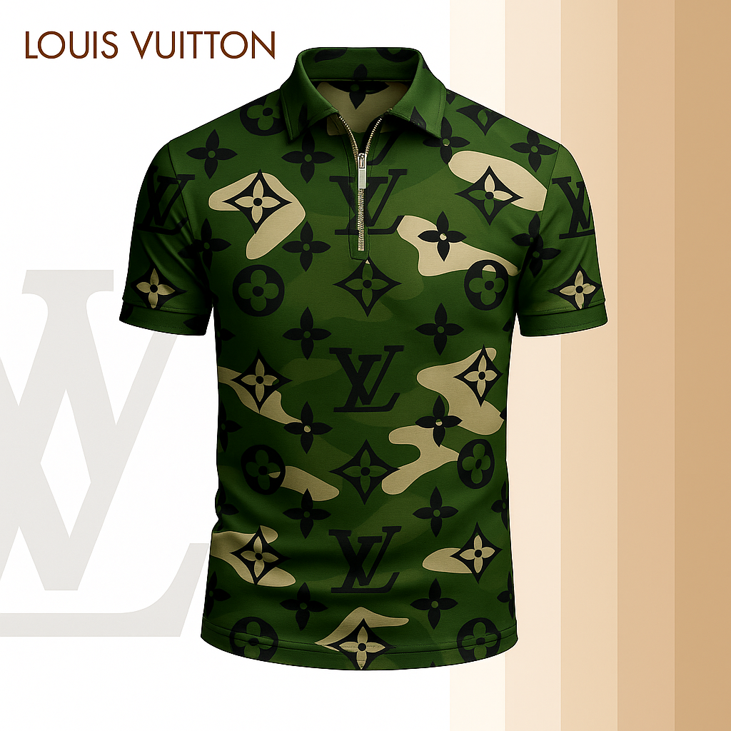 New 2025 Limited Edition High-Quality Printed Zip Polo Shirt for Men-LX-ZPL2025014