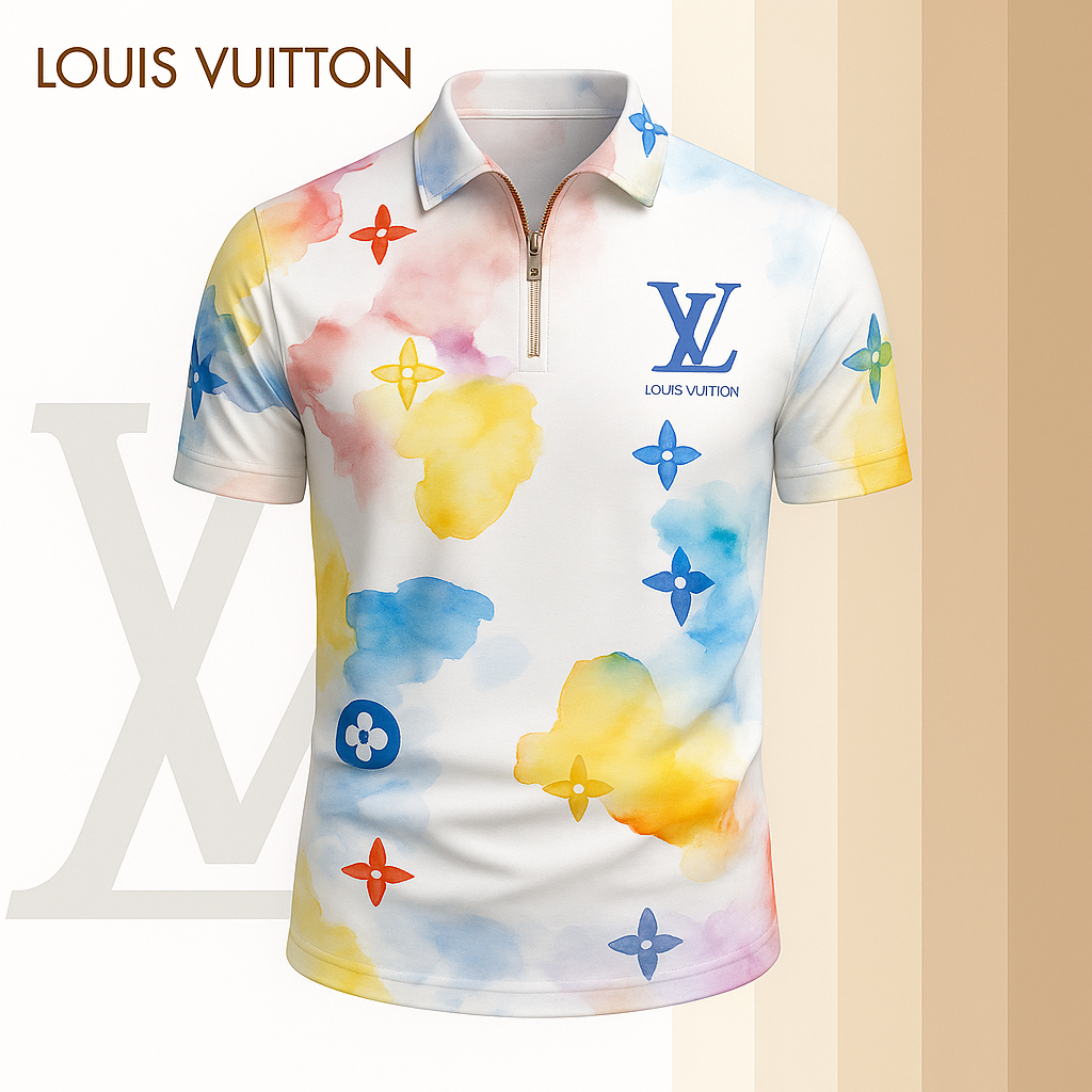 New 2025 Limited Edition High-Quality Printed Zip Polo Shirt for Men-LX-ZPL2025016