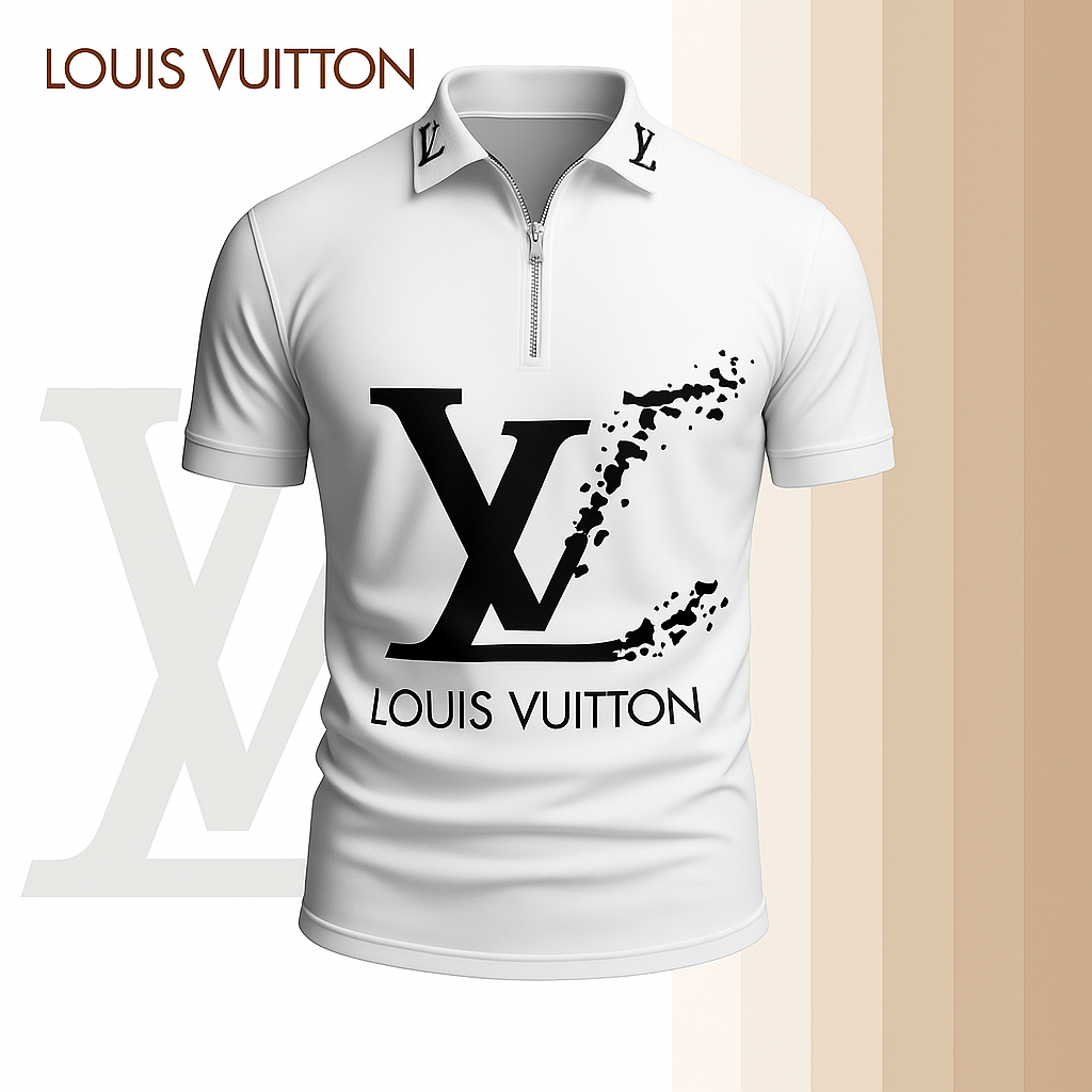 New 2025 Limited Edition High-Quality Printed Zip Polo Shirt for Men-LX-ZPL2025018