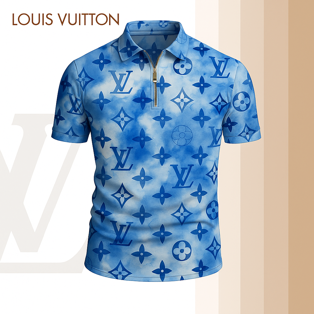 New 2025 Limited Edition High-Quality Printed Zip Polo Shirt for Men-LX-ZPL2025022