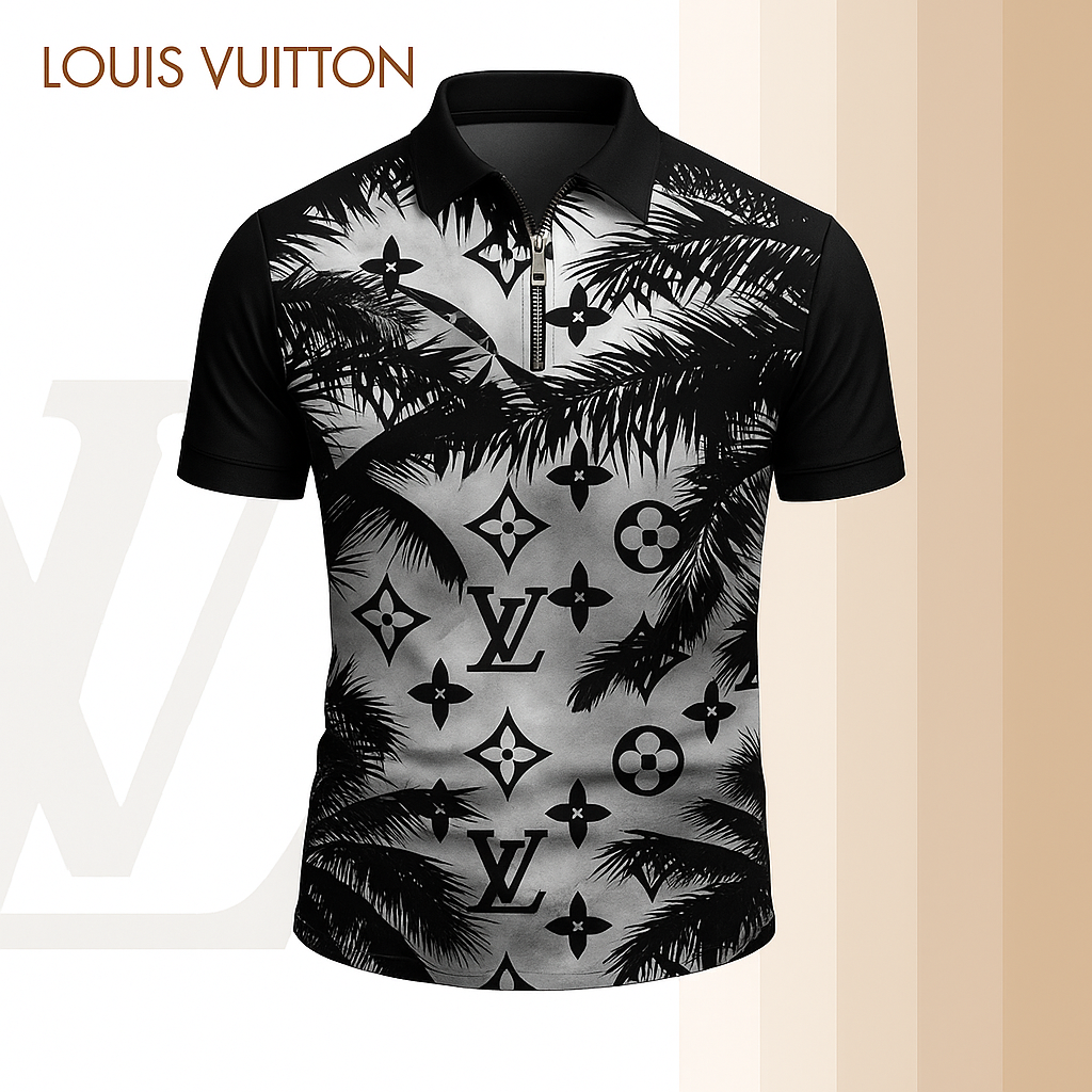 New 2025 Limited Edition High-Quality Printed Zip Polo Shirt for Men-LX-ZPL2025023