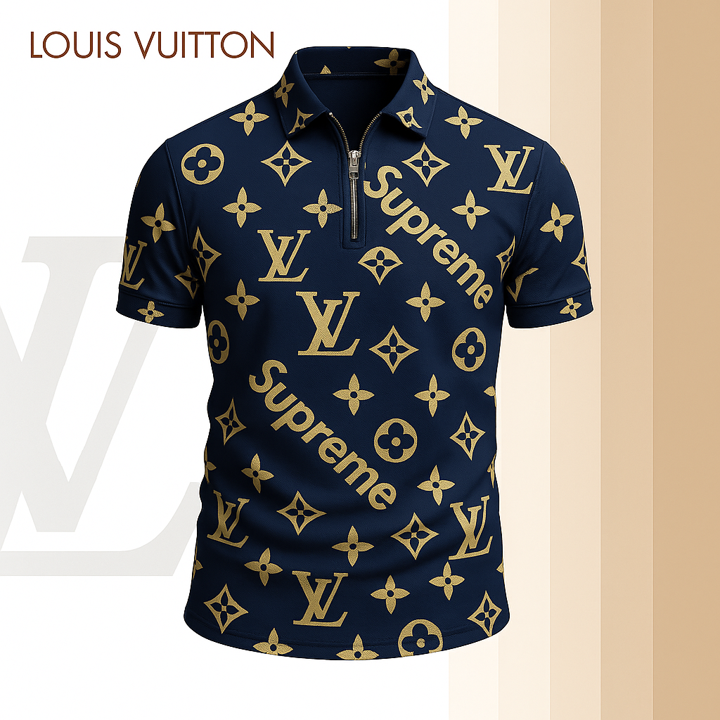 New 2025 Limited Edition High-Quality Printed Zip Polo Shirt for Men-LX-ZPL2025025