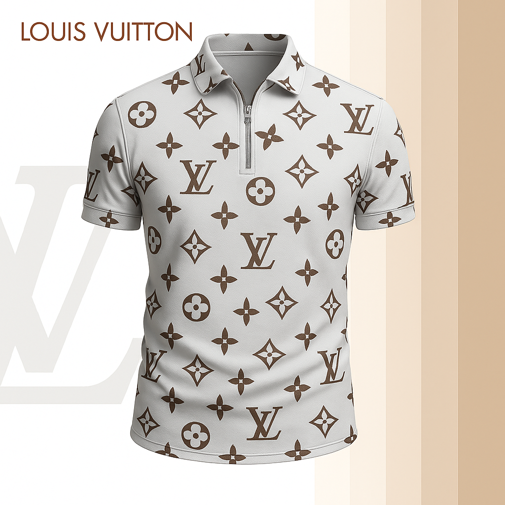 New 2025 Limited Edition High-Quality Printed Zip Polo Shirt for Men-LX-ZPL2025026