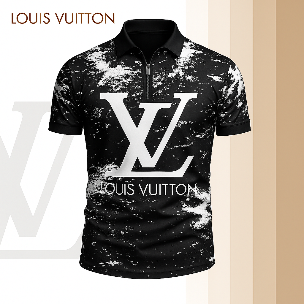 New 2025 Limited Edition High-Quality Printed Zip Polo Shirt for Men-LX-ZPL2025028