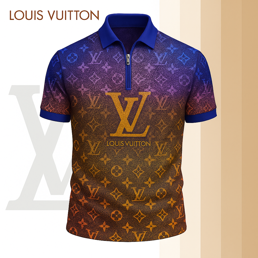 New 2025 Limited Edition High-Quality Printed Zip Polo Shirt for Men-LX-ZPL2025029