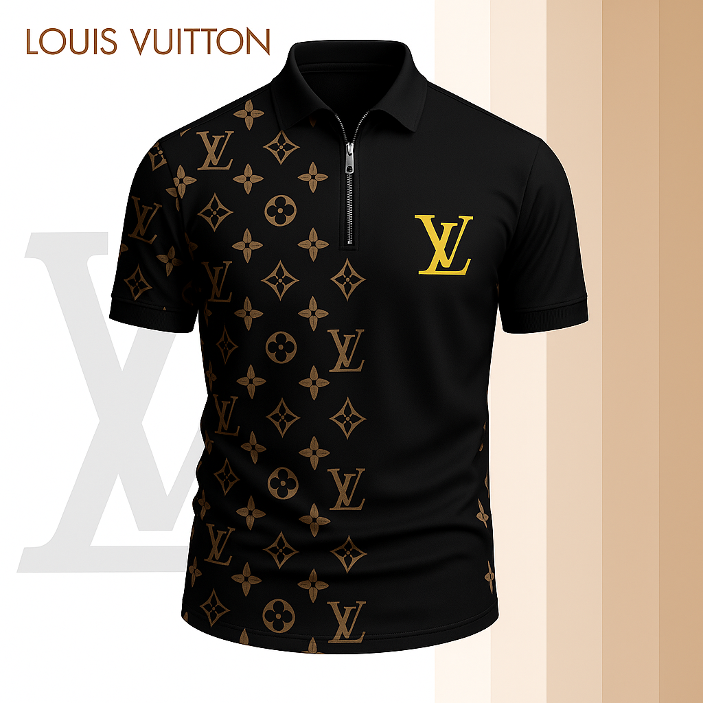 New 2025 Limited Edition High-Quality Printed Zip Polo Shirt for Men-LX-ZPL202503