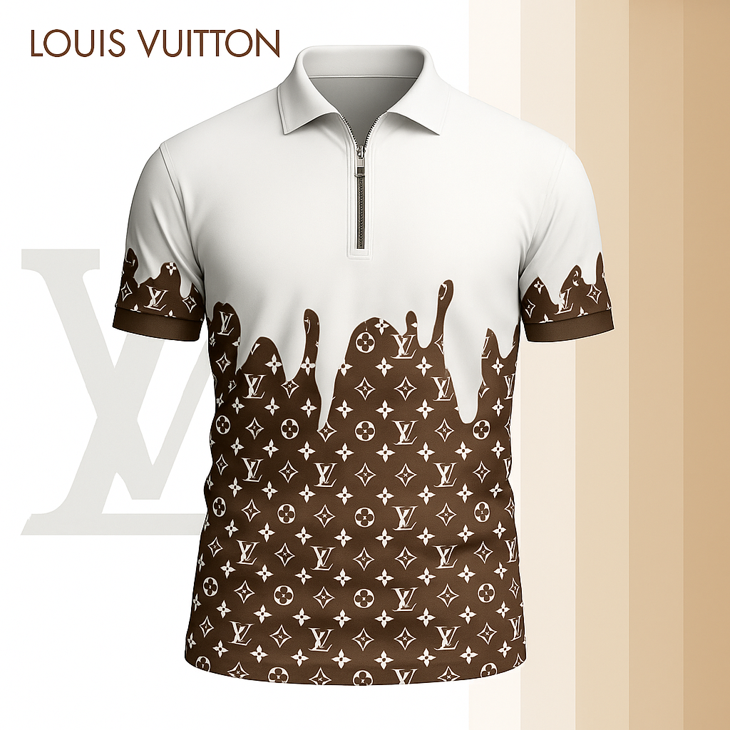 New 2025 Limited Edition High-Quality Printed Zip Polo Shirt for Men-LX-ZPL2025031