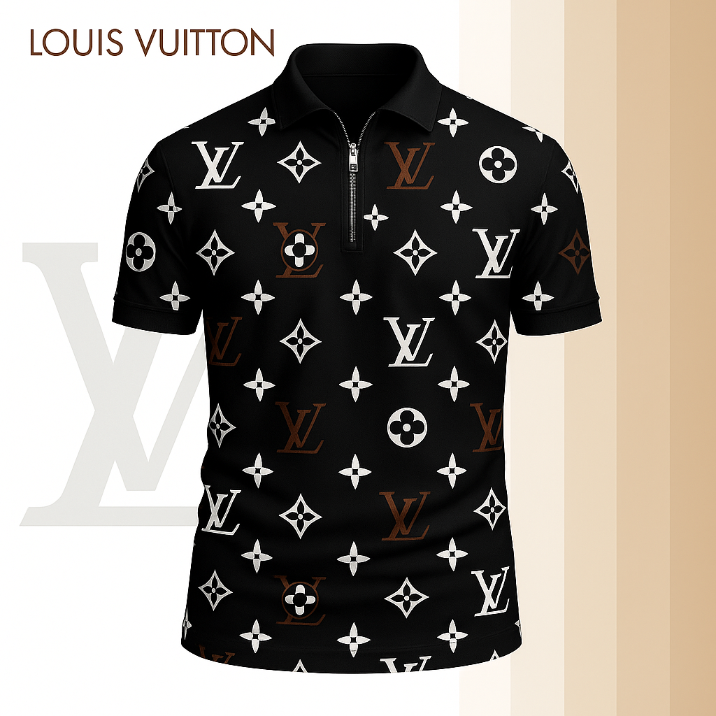 New 2025 Limited Edition High-Quality Printed Zip Polo Shirt for Men-LX-ZPL2025032