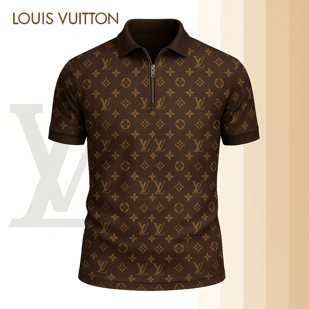 New 2025 Limited Edition High-Quality Printed Zip Polo Shirt for Men-LX-ZPL2025034