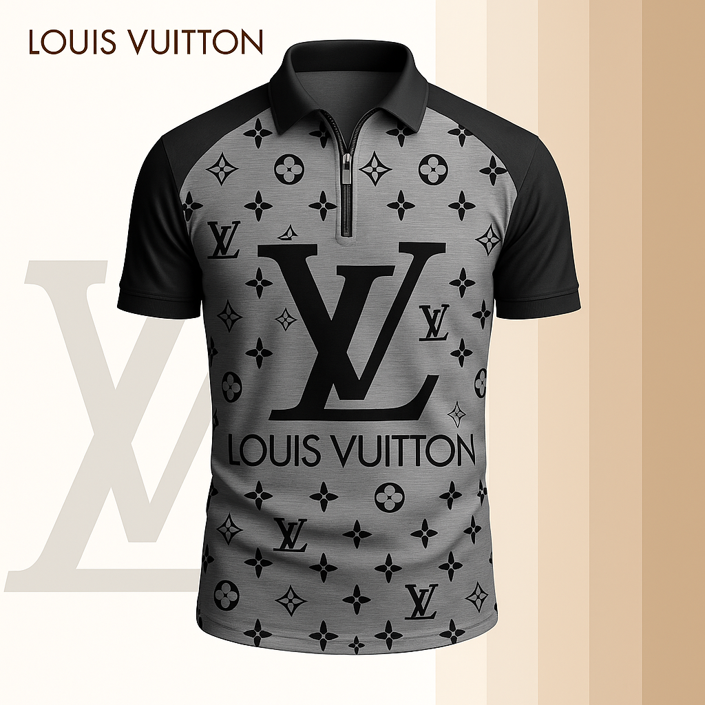 New 2025 Limited Edition High-Quality Printed Zip Polo Shirt for Men-LX-ZPL2025035