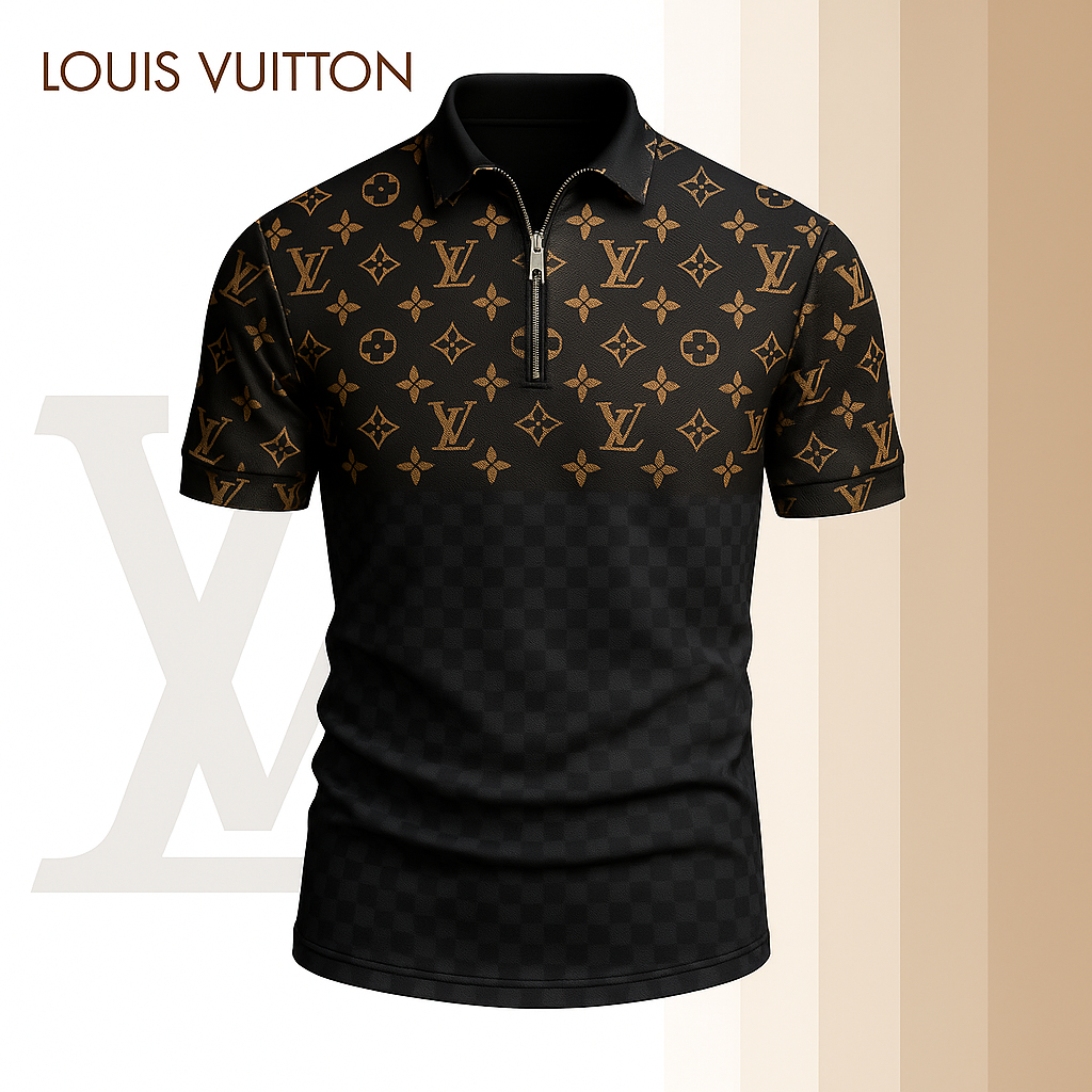 New 2025 Limited Edition High-Quality Printed Zip Polo Shirt for Men-LX-ZPL2025036