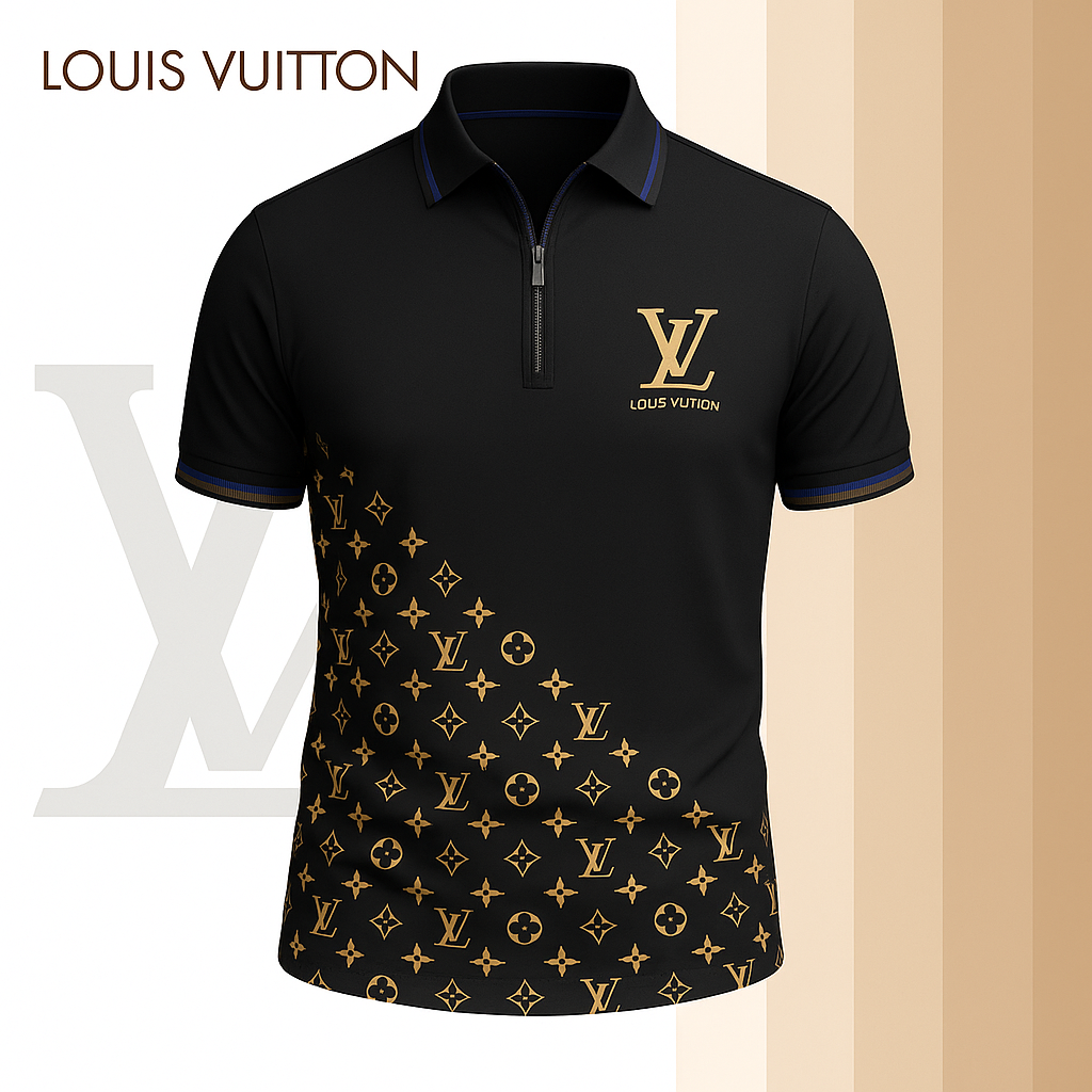 New 2025 Limited Edition High-Quality Printed Zip Polo Shirt for Men-LX-ZPL2025037