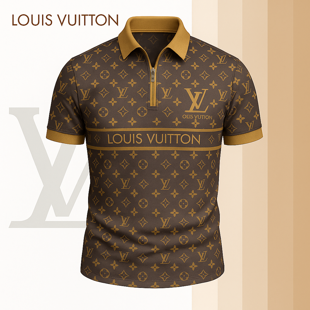 New 2025 Limited Edition High-Quality Printed Zip Polo Shirt for Men-LX-ZPL2025039