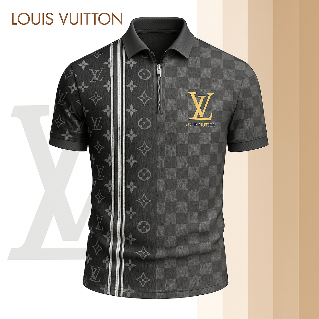New 2025 Limited Edition High-Quality Printed Zip Polo Shirt for Men-LX-ZPL202504
