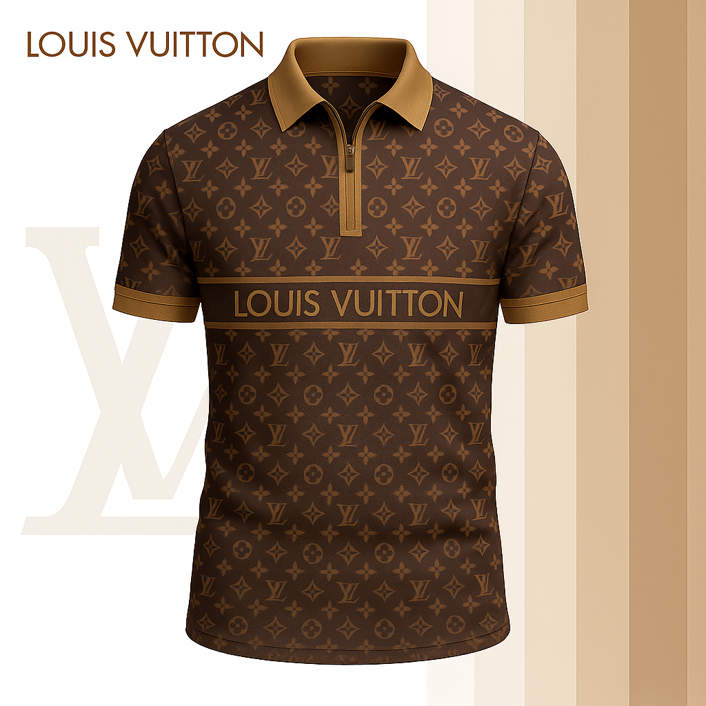 New 2025 Limited Edition High-Quality Printed Zip Polo Shirt for Men-LX-ZPL2025041
