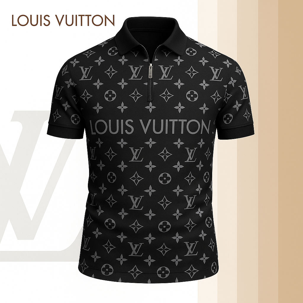 New 2025 Limited Edition High-Quality Printed Zip Polo Shirt for Men-LX-ZPL2025044