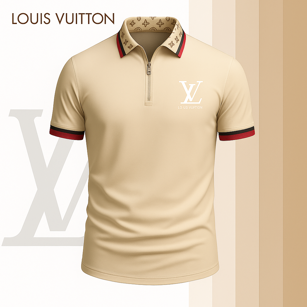 New 2025 Limited Edition High-Quality Printed Zip Polo Shirt for Men-LX-ZPL2025047