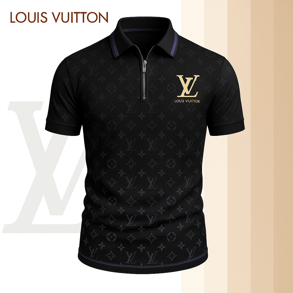 New 2025 Limited Edition High-Quality Printed Zip Polo Shirt for Men-LX-ZPL2025050