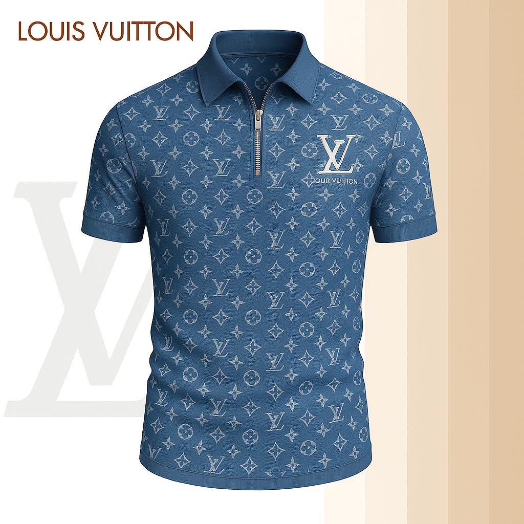 New 2025 Limited Edition High-Quality Printed Zip Polo Shirt for Men-LX-ZPL2025051