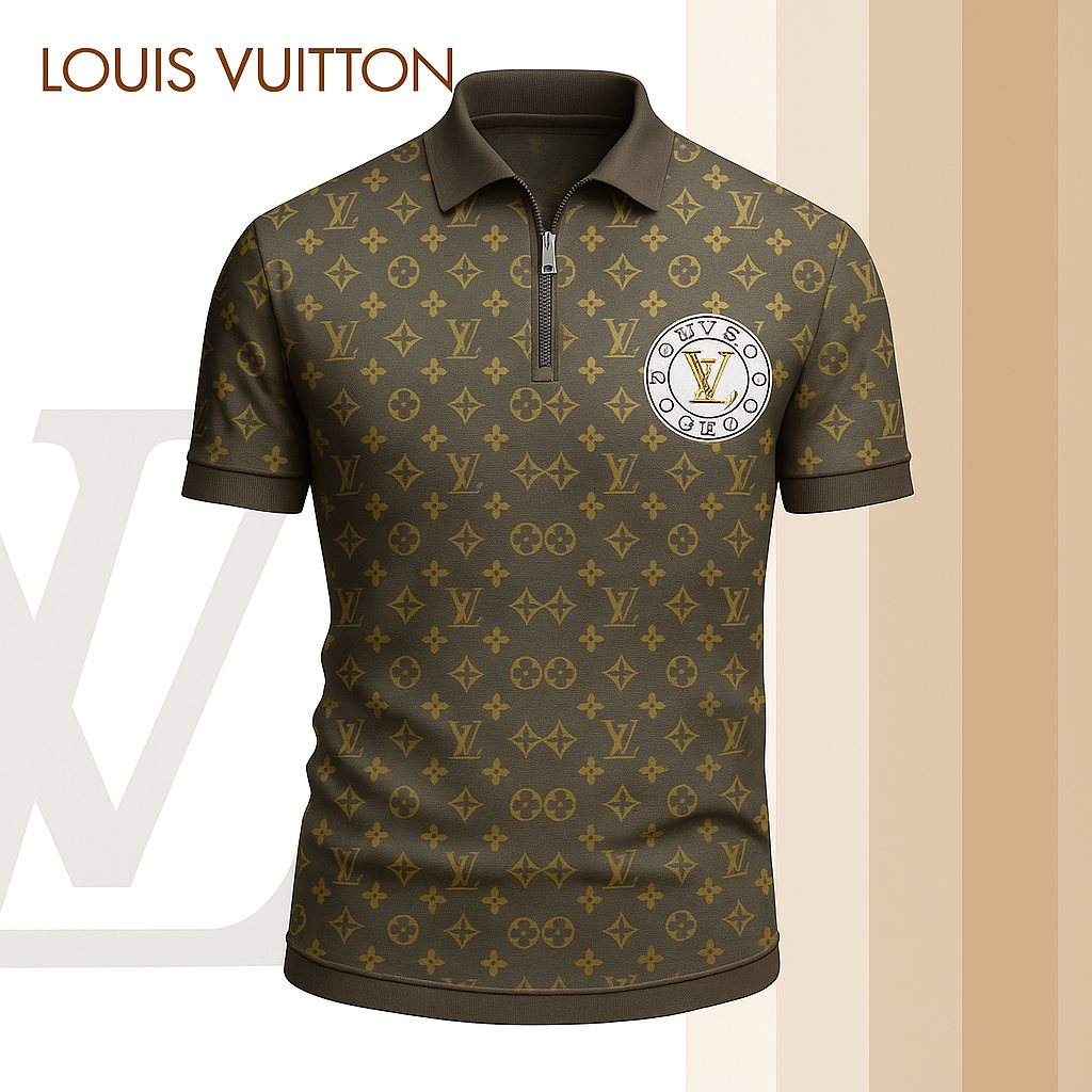 New 2025 Limited Edition High-Quality Printed Zip Polo Shirt for Men-LX-ZPL2025052