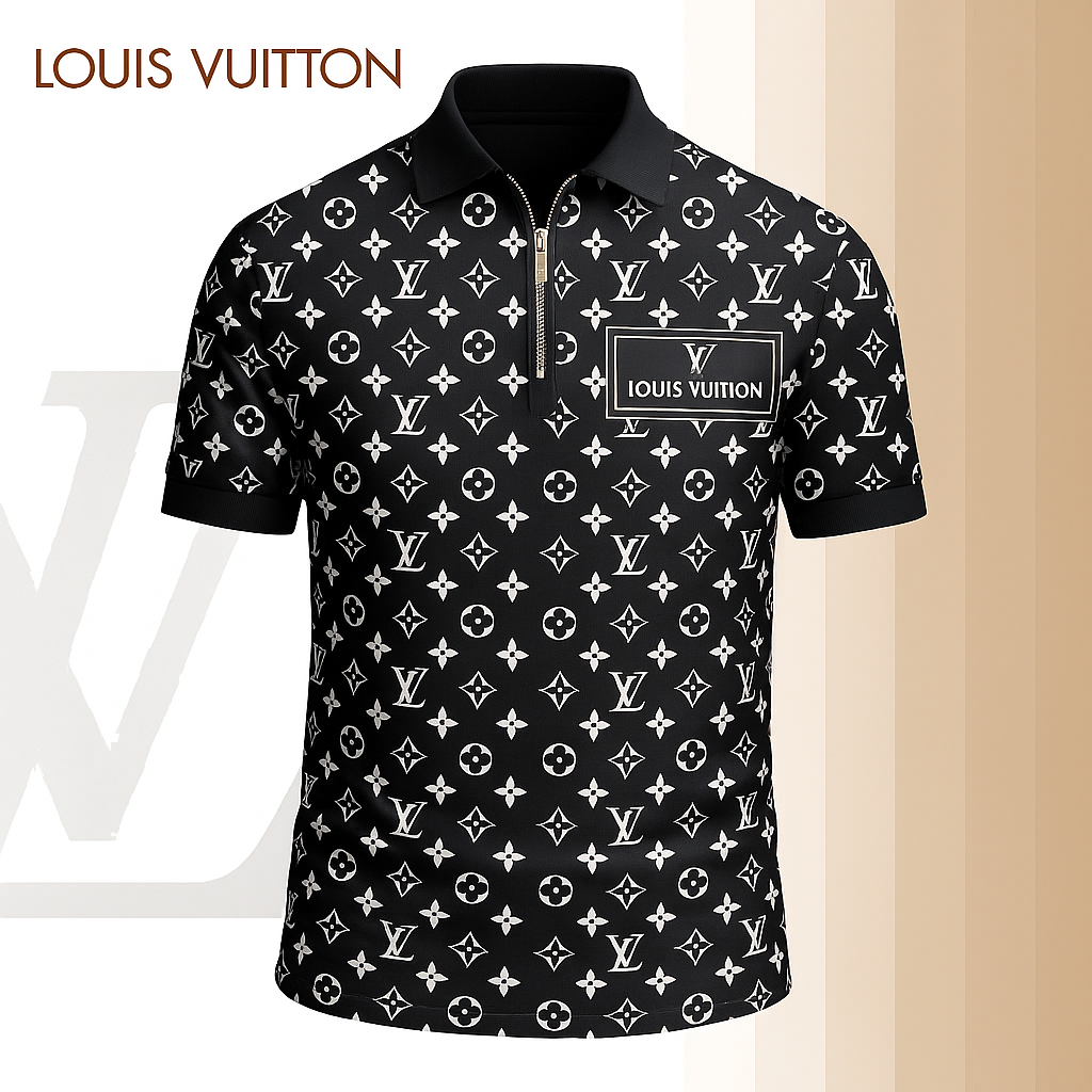 New 2025 Limited Edition High-Quality Printed Zip Polo Shirt for Men-LX-ZPL2025057