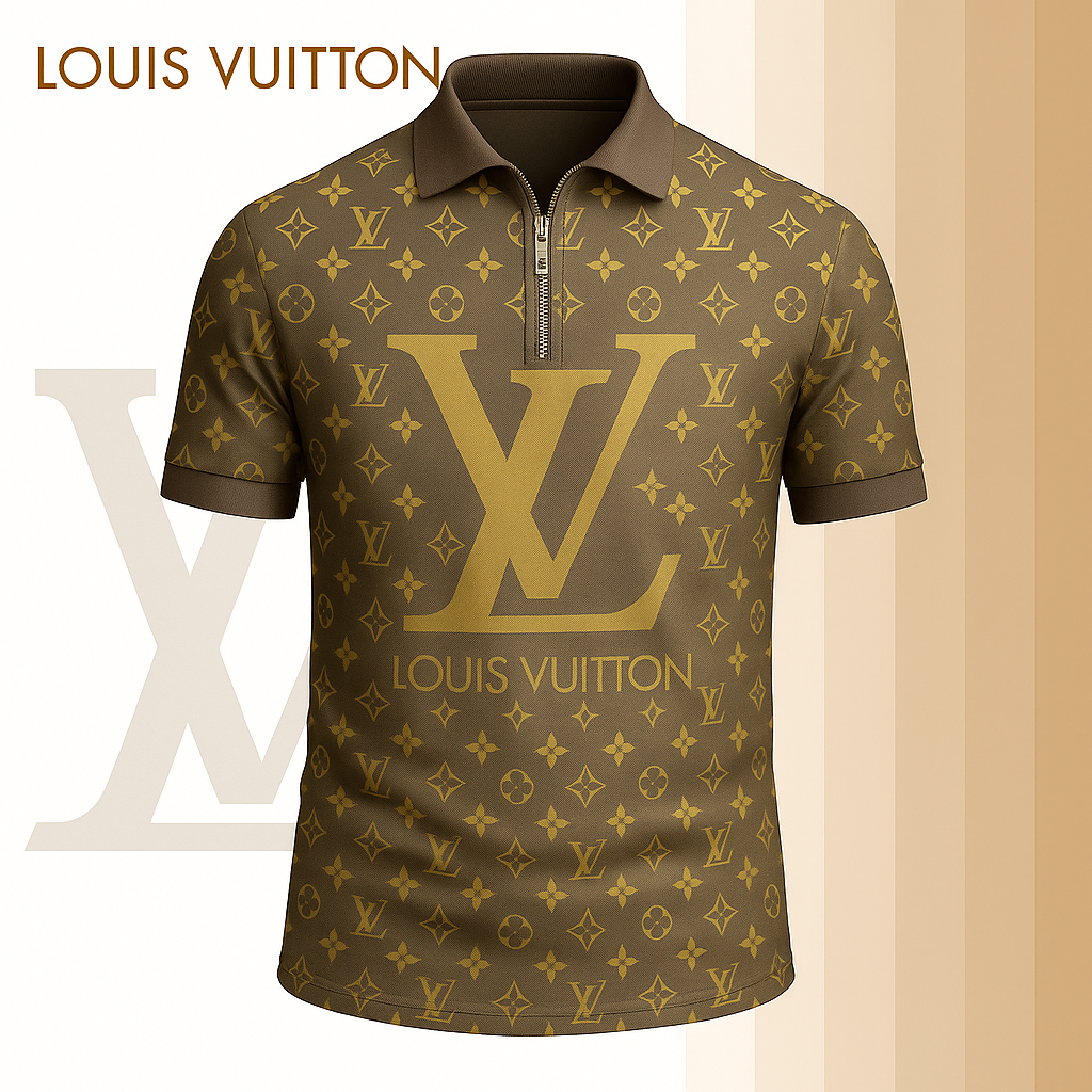 New 2025 Limited Edition High-Quality Printed Zip Polo Shirt for Men-LX-ZPL2025058