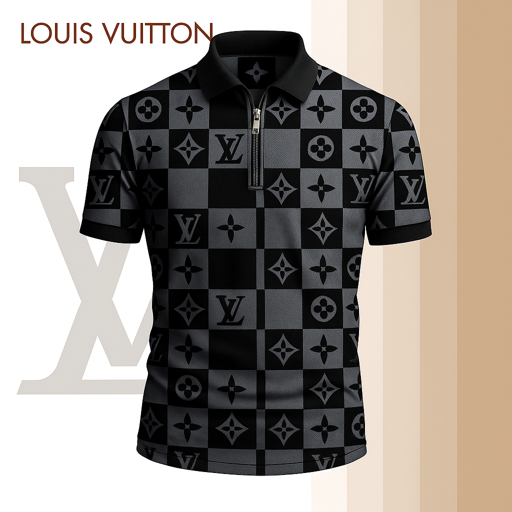 New 2025 Limited Edition High-Quality Printed Zip Polo Shirt for Men-LX-ZPL2025059