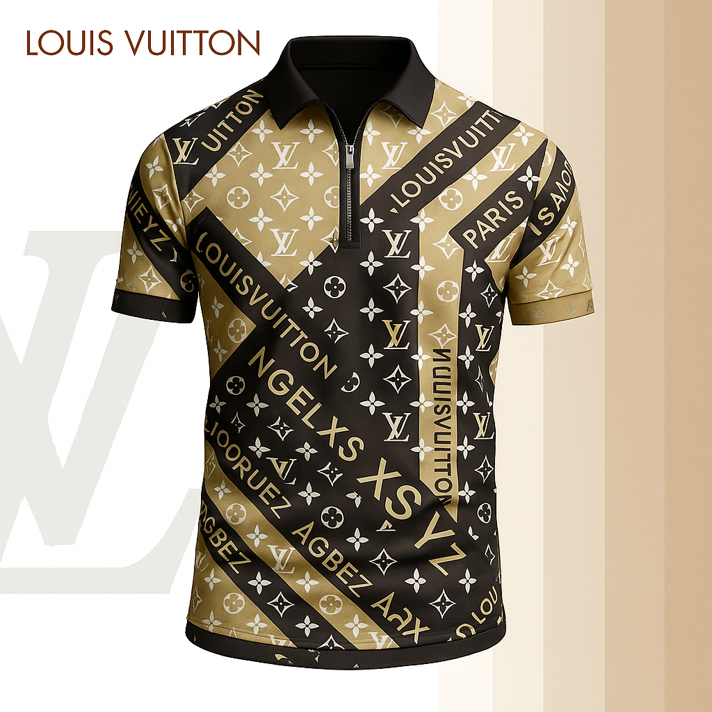 New 2025 Limited Edition High-Quality Printed Zip Polo Shirt for Men-LX-ZPL202506